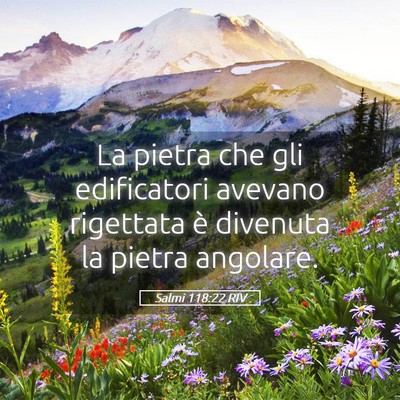 Picture 05 - Salmi 118:22 RIV - La pietra che gli edificatori avevano rigettata - Bible Verse Picture