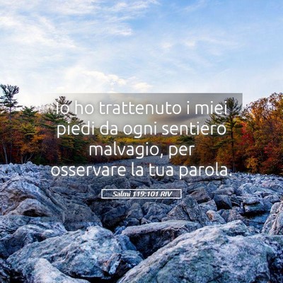 Picture 05 - Salmi 119:101 RIV - Io ho trattenuto i miei piedi da ogni sentiero - Bible Verse Picture