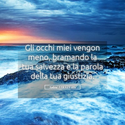 Picture 05 - Salmi 119:123 RIV - Gli occhi miei vengon meno, bramando la tua - Bible Verse Picture
