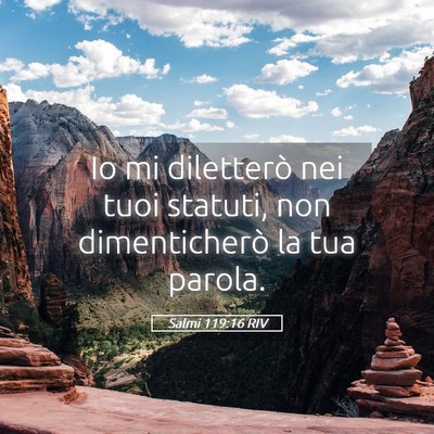Picture 05 - Salmi 119:16 RIV - Io mi diletterò nei tuoi statuti, non - Bible Verse Picture