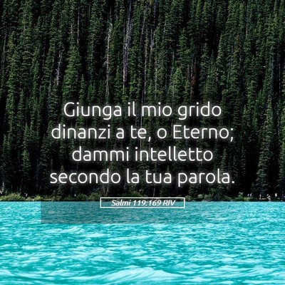 Picture 05 - Salmi 119:169 RIV - Giunga il mio grido dinanzi a te, o Eterno; dammi - Bible Verse Picture