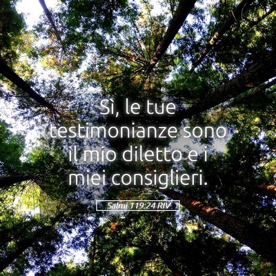 Picture 05 - Salmi 119:24 RIV - Sì, le tue testimonianze sono il mio diletto e i - Bible Verse Picture