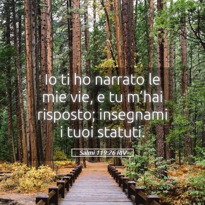 Picture 05 - Salmi 119:26 RIV - Io ti ho narrato le mie vie, e tu m’hai - Bible Verse Picture