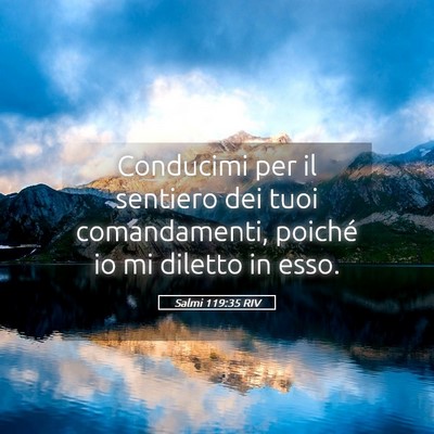 Picture 05 - Salmi 119:35 RIV - Conducimi per il sentiero dei tuoi comandamenti, - Bible Verse Picture