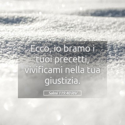 Picture 05 - Salmi 119:40 RIV - Ecco, io bramo i tuoi precetti, vivificami nella - Bible Verse Picture