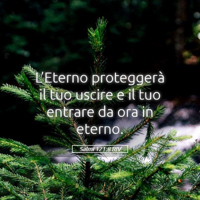 Picture 05 - Salmi 121:8 RIV - L’Eterno proteggerà il tuo uscire e il tuo - Bible Verse Picture