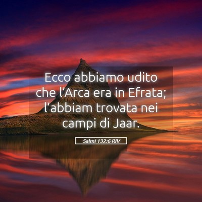 Picture 05 - Salmi 132:6 RIV - Ecco abbiamo udito che l’Arca era in Efrata; - Bible Verse Picture