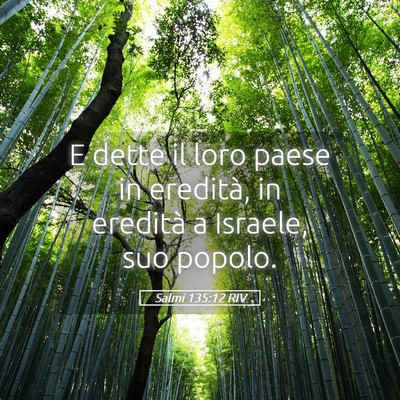 Picture 05 - Salmi 135:12 RIV - E dette il loro paese in eredità, in eredità a - Bible Verse Picture