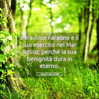 Picture 05 - Salmi 136:15 RIV - e travolse Faraone e il suo esercito nel Mar - Bible Verse Picture