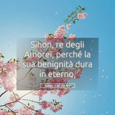 Picture 05 - Salmi 136:19 RIV - Sihon, re degli Amorei, perché la sua benignità - Bible Verse Picture