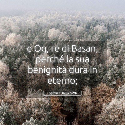 Picture 05 - Salmi 136:20 RIV - e Og, re di Basan, perché la sua benignità dura - Bible Verse Picture