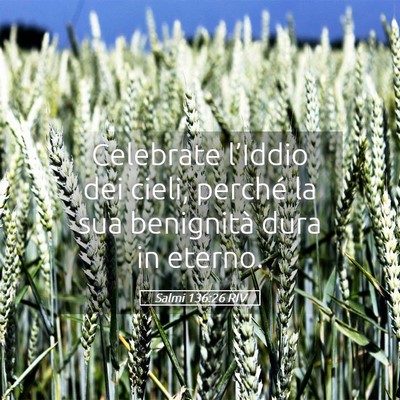 Picture 05 - Salmi 136:26 RIV - Celebrate l’Iddio dei cieli, perché la sua - Bible Verse Picture