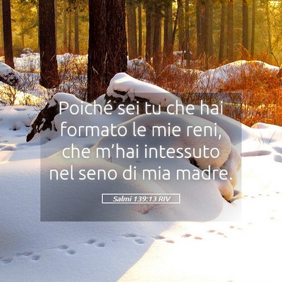 Picture 05 - Salmi 139:13 RIV - Poiché sei tu che hai formato le mie reni, che - Bible Verse Picture
