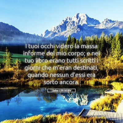 Picture 05 - Salmi 139:16 RIV - I tuoi occhi videro la massa informe del mio - Bible Verse Picture
