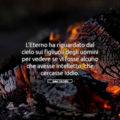 Picture 05 - Salmi 14:2 RIV - L’Eterno ha riguardato dal cielo sui figliuoli - Bible Verse Picture