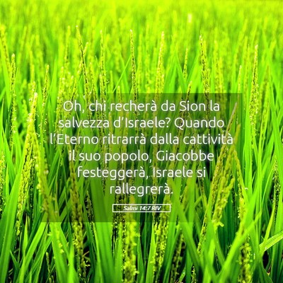 Picture 05 - Salmi 14:7 RIV - Oh, chi recherà da Sion la salvezza d’Israele? - Bible Verse Picture