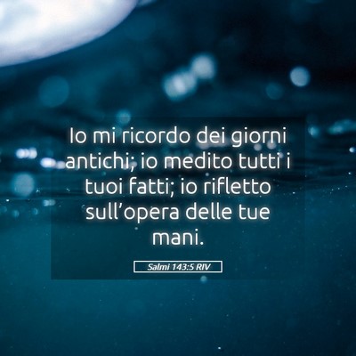 Picture 05 - Salmi 143:5 RIV - Io mi ricordo dei giorni antichi; io medito tutti - Bible Verse Picture
