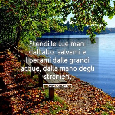 Picture 05 - Salmi 144:7 RIV - Stendi le tue mani dall’alto, salvami e - Bible Verse Picture