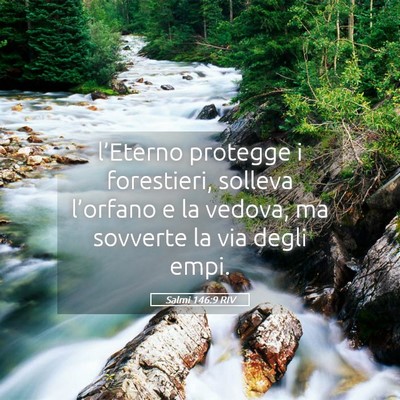 Picture 05 - Salmi 146:9 RIV - l’Eterno protegge i forestieri, solleva - Bible Verse Picture