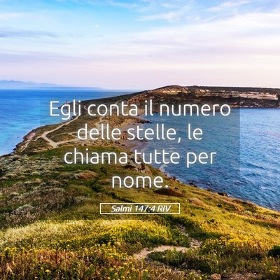 Picture 05 - Salmi 147:4 RIV - Egli conta il numero delle stelle, le chiama - Bible Verse Picture