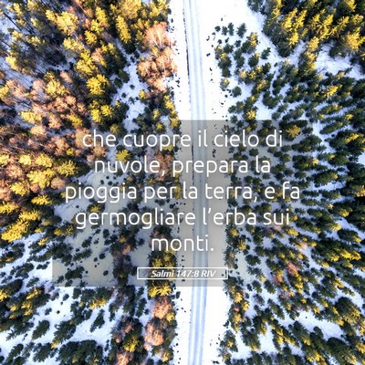 Picture 05 - Salmi 147:8 RIV - che cuopre il cielo di nuvole, prepara la pioggia - Bible Verse Picture