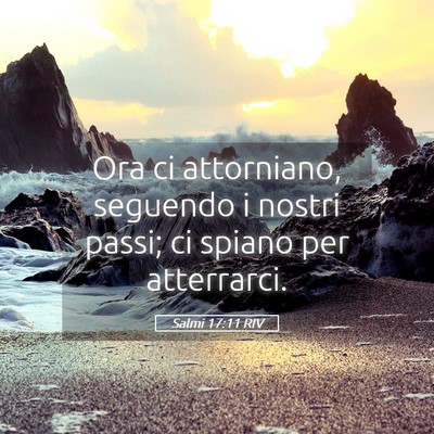Picture 05 - Salmi 17:11 RIV - Ora ci attorniano, seguendo i nostri passi; ci - Bible Verse Picture