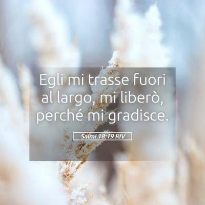 Picture 05 - Salmi 18:19 RIV - Egli mi trasse fuori al largo, mi liberò, - Bible Verse Picture