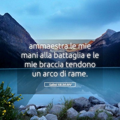 Picture 05 - Salmi 18:34 RIV - ammaestra le mie mani alla battaglia e le mie - Bible Verse Picture