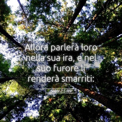 Picture 05 - Salmi 2:5 RIV - Allora parlerà loro nella sua ira, e nel suo - Bible Verse Picture
