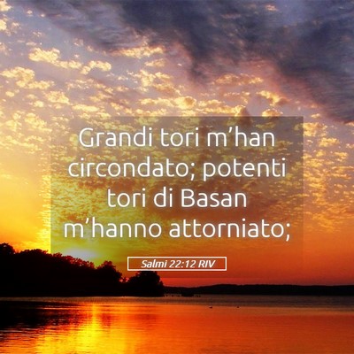 Picture 05 - Salmi 22:12 RIV - Grandi tori m’han circondato; potenti tori di - Bible Verse Picture