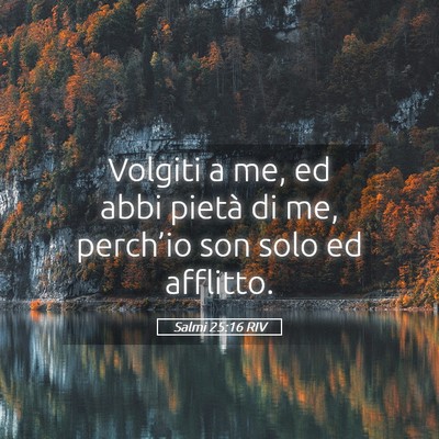 Picture 05 - Salmi 25:16 RIV - Volgiti a me, ed abbi pietà di me, perch’io - Bible Verse Picture