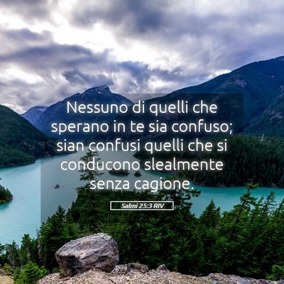 Picture 05 - Salmi 25:3 RIV - Nessuno di quelli che sperano in te sia confuso; - Bible Verse Picture