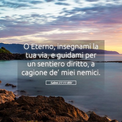 Picture 05 - Salmi 27:11 RIV - O Eterno, insegnami la tua via, e guidami per un - Bible Verse Picture