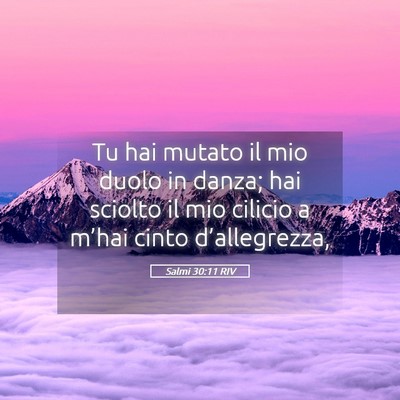 Picture 05 - Salmi 30:11 RIV - Tu hai mutato il mio duolo in danza; hai sciolto - Bible Verse Picture