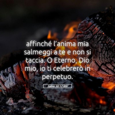 Picture 05 - Salmi 30:12 RIV - affinché l’anima mia salmeggi a te e non si - Bible Verse Picture