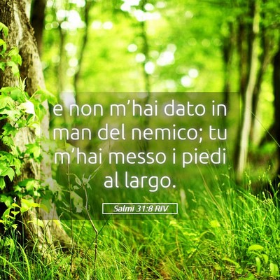 Picture 05 - Salmi 31:8 RIV - e non m’hai dato in man del nemico; tu m’hai - Bible Verse Picture