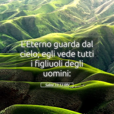 Picture 05 - Salmi 33:13 RIV - L’Eterno guarda dal cielo; egli vede tutti i - Bible Verse Picture