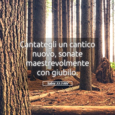 Picture 05 - Salmi 33:3 RIV - Cantategli un cantico nuovo, sonate - Bible Verse Picture