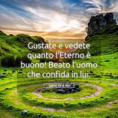Picture 05 - Salmi 34:8 RIV - Gustate e vedete quanto l’Eterno è buono! - Bible Verse Picture