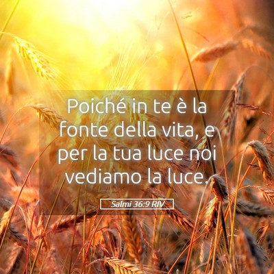Picture 05 - Salmi 36:9 RIV - Poiché in te è la fonte della vita, e per la - Bible Verse Picture