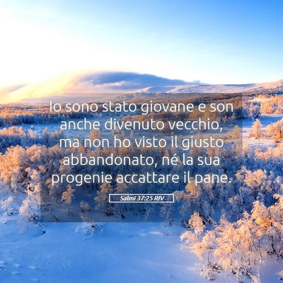 Picture 05 - Salmi 37:25 RIV - Io sono stato giovane e son anche divenuto - Bible Verse Picture