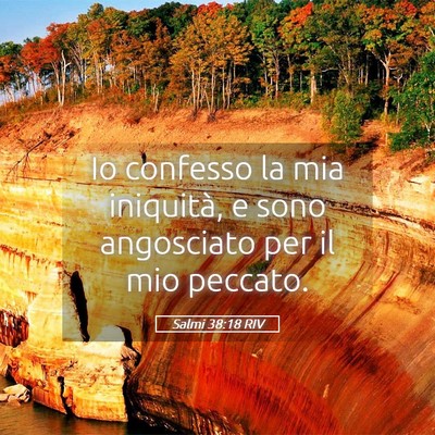 Picture 05 - Salmi 38:18 RIV - Io confesso la mia iniquità, e sono angosciato - Bible Verse Picture