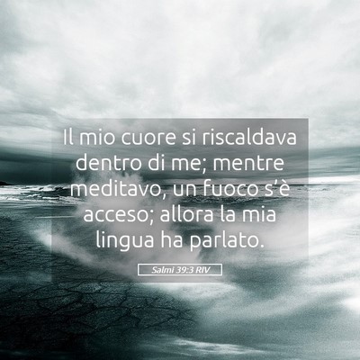 Picture 05 - Salmi 39:3 RIV - Il mio cuore si riscaldava dentro di me; mentre - Bible Verse Picture