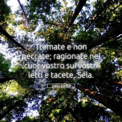 Picture 05 - Salmi 4:4 RIV - Tremate e non peccate; ragionate nel cuor vostro - Bible Verse Picture