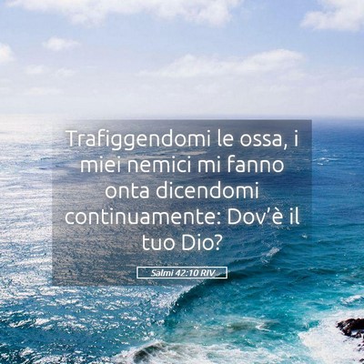 Picture 05 - Salmi 42:10 RIV - Trafiggendomi le ossa, i miei nemici mi fanno - Bible Verse Picture