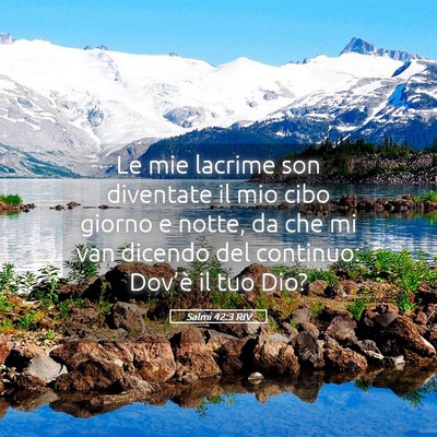 Picture 05 - Salmi 42:3 RIV - Le mie lacrime son diventate il mio cibo giorno e - Bible Verse Picture