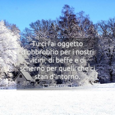 Picture 05 - Salmi 44:13 RIV - Tu ci fai oggetto d’obbrobrio per i nostri - Bible Verse Picture