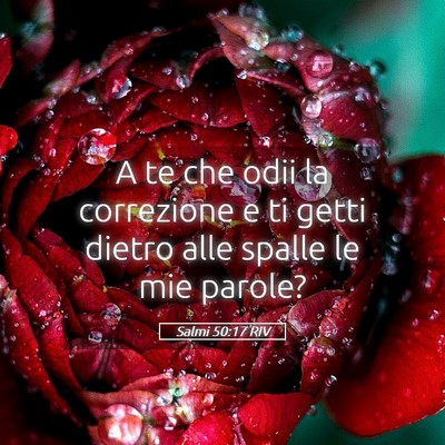 Picture 05 - Salmi 50:17 RIV - A te che odii la correzione e ti getti dietro - Bible Verse Picture