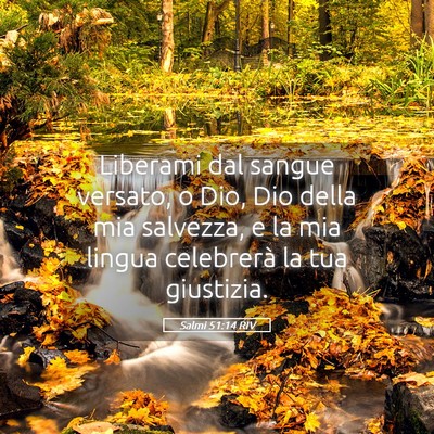 Picture 05 - Salmi 51:14 RIV - Liberami dal sangue versato, o Dio, Dio della mia - Bible Verse Picture