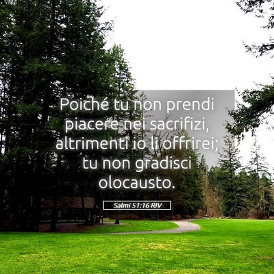 Picture 05 - Salmi 51:16 RIV - Poiché tu non prendi piacere nei sacrifizi, - Bible Verse Picture